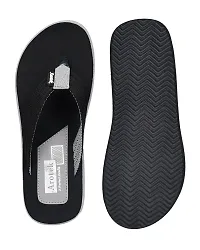 AROTEK Extra Comfort Stylish Slippers/Flip -flop Chappal for Men (Black, numeric_8)-thumb1