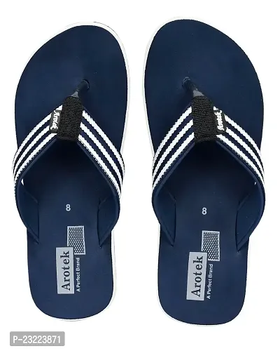 AROTEK Comfortable Stylish Slippers/Flip -flop Chappal for Men (Navy Blue, numeric_7)-thumb3