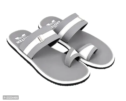 AROTEK Comfortable Stylish Slippers  Flip -flop for men (Grey, numeric_7)-thumb3