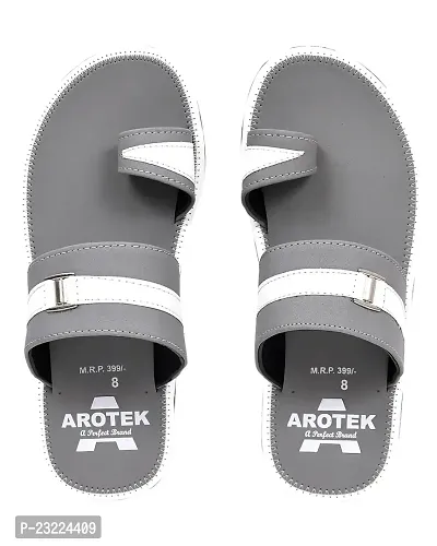 AROTEK Comfortable Stylish Slippers  Flip -flop for men (Grey, numeric_7)-thumb0