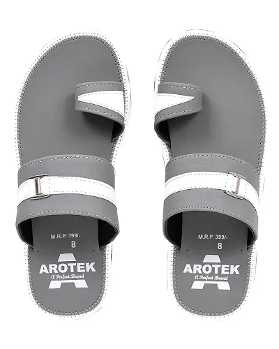AROTEK Comfortable Stylish Slippers  Flip -flop for men (Grey, numeric_7)