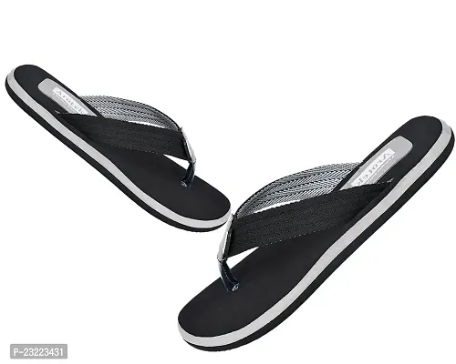 AROTEK Extra Comfort Stylish Slippers/Flip -flop Chappal for Men (Black, numeric_8)-thumb3