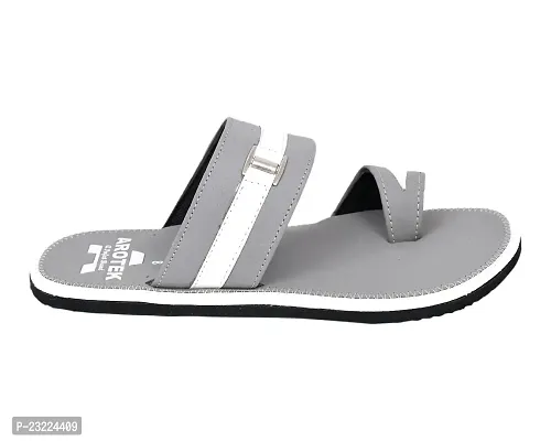 AROTEK Comfortable Stylish Slippers  Flip -flop for men (Grey, numeric_7)-thumb2