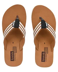 AROTEK Comfortable Stylish Slippers/Flip -flop Chappal for Men (Tan, numeric_9)-thumb2