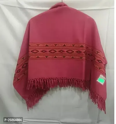 Elite Pink Wool Printed Shawls For Women