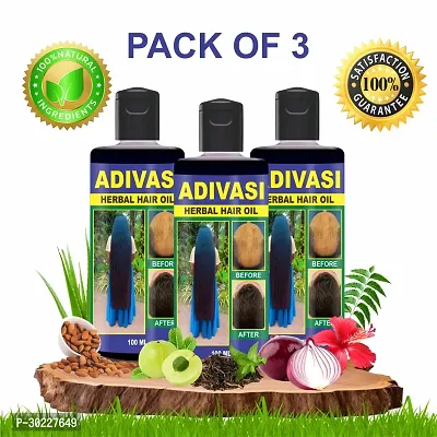 Adivasi herbal HAIR OIL FOR All Type of Hair Problem Growth Hair Oil  (300ml) Pack Of 3