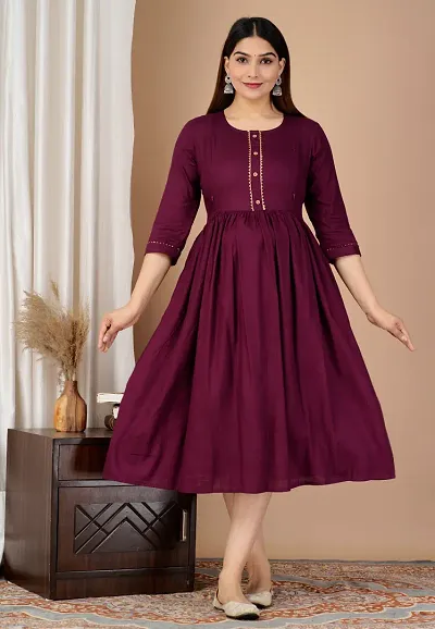 Designer Casual Women Rayon Maternity Kurta