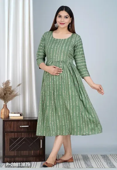 Designer Casual Women Rayon Maternity Kurta-thumb3