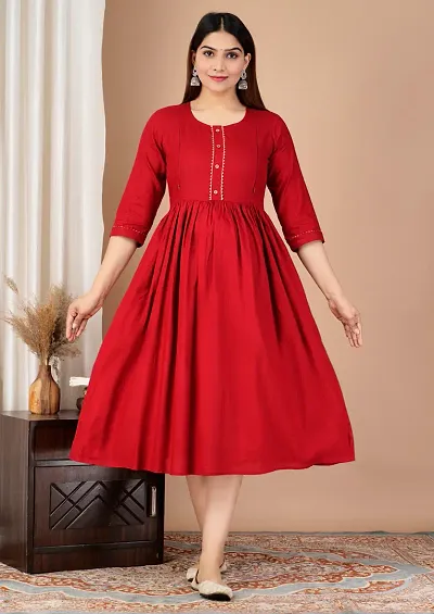 Designer Casual Women Rayon Maternity Kurta