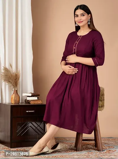 Designer Casual Women Rayon Maternity Kurta-thumb5