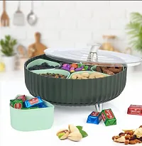 360deg; Revolving Masala Box: Elegant 7-Section Spice Storage Containers - Rangoli Dabba Box Set-thumb1