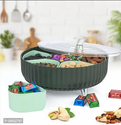 360deg; Revolving Masala Box: Elegant 7-Section Spice Storage Containers - Rangoli Dabba Box Set-thumb2