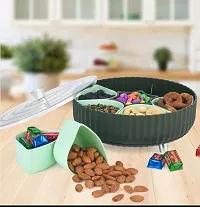 360deg; Revolving Masala Box: Elegant 7-Section Spice Storage Containers - Rangoli Dabba Box Set-thumb3