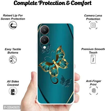 saini Back Cover for vivo Y28 5G Green Gold Silicon Pack of 1-thumb4