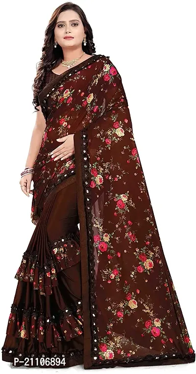 Stylish Lycra Saree with Blouse Piece-thumb0