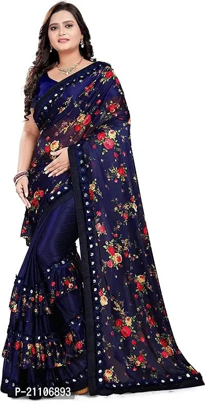 Stylish Lycra Saree with Blouse Piece-thumb0