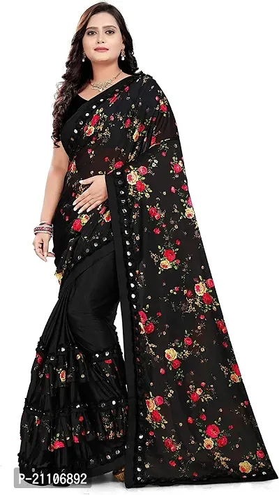 Stylish Lycra Saree with Blouse Piece-thumb0