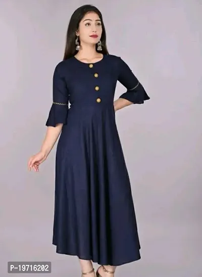 Stylish Rayon Full Length Kurti For Women-thumb0