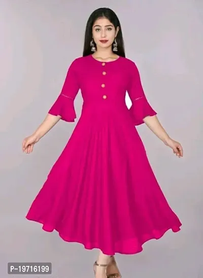 Stylish Rayon Full Length Kurti For Women-thumb0