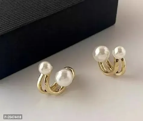 Elegant Golden Alloy Earrings For Women-thumb0