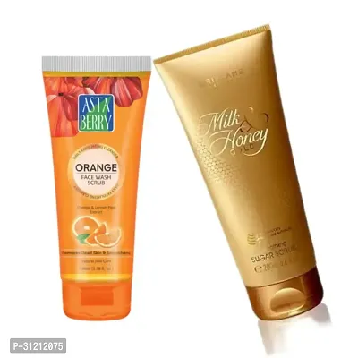 Milk And Honey Gold Smoothing Sugar Scrub Astaberry Vitamin C Face Wash Scrub Combo