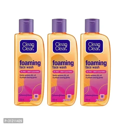 Clean Clear Foaming Face Wash For Oily Skin, 150Ml Pack Of 3-thumb0