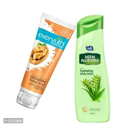 Yhi Neem Aloevera Skin Hydrating Hand Body Lotion Everyuth Naturals Exfoliating Walnut Scrub Combo