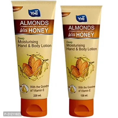 Yhi Almonds With Honey Deep Moisturising Hand Body Lotion 130 Ml Yhi Almonds With Honey Deep Moisturising Hand Body Lotion 220 Ml Combo-thumb0