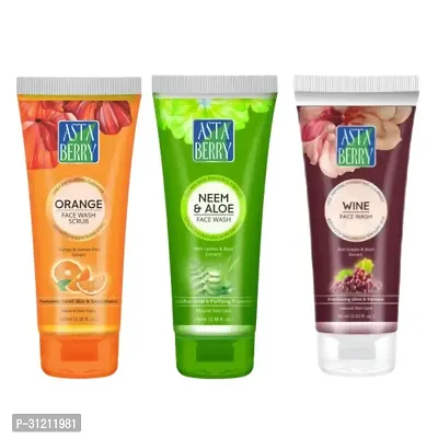 Astaberry Wine Face Wash Astaberry Neem Aloe Deep Cleansing Face Wash Astaberry Neem Aloe Deep Cleansing Face Wash Combo-thumb0