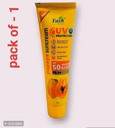 Yash Papaya Suncream With Uv Protection Spf 50 With Vitamin B,