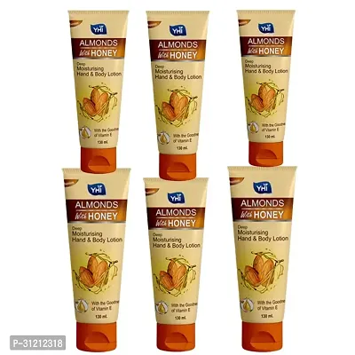 Yhi Almonds With Honey Deep Moisturising Hand Body Lotion 130 Ml Pack Of 6-thumb0