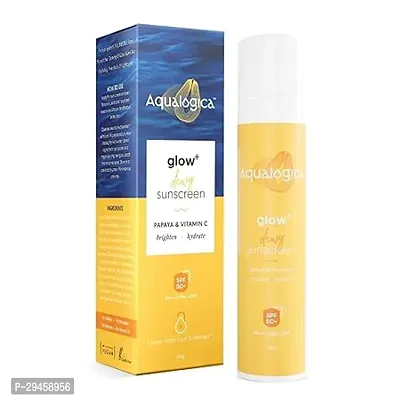 Aqualogica Glow+ Dewy Sunscreen SPF 50 PA++++ | UVA/B  Blue Light Protection for Men  Women | Oily, Dry, Sensitive  Combination Skin | Fragrance-Free | 50g pack of 1-thumb0