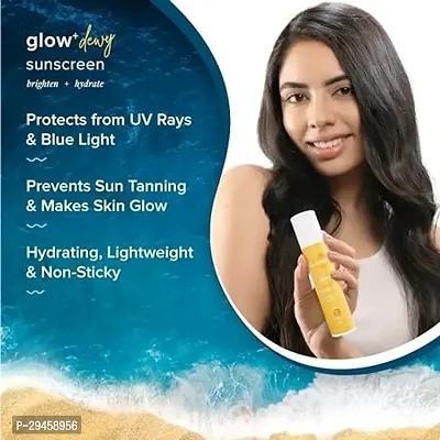 Aqualogica Glow+ Dewy Sunscreen SPF 50 PA++++ | UVA/B  Blue Light Protection for Men  Women | Oily, Dry, Sensitive  Combination Skin | Fragrance-Free | 50g pack of 1-thumb4