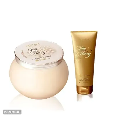 Oriflame milk and honey gold nourishing hand and body cream - 250 ml Oriflame Milk  Honey Gold smoothing Sugar Scrub 200ml-thumb0