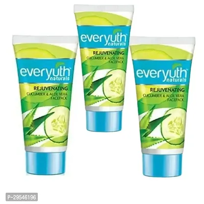 Everyuth Naturals Rejuvenating Face Pack - Cucumber  Aloe Vera, No Harmful Chemicals, pack of 3-thumb0