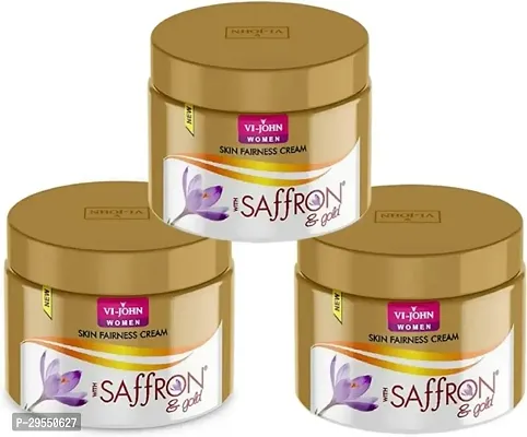 VI - JOHN Gold Saffron Fairness Cream For Uneven Skin Tone  All Skin | Chemical Free Face Cream pack of 3-thumb0