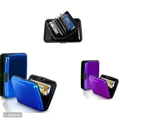 Business ID Credit ATM Debit Card Holder Aluminium Security Wallet - Multicolor pack of 1-thumb3