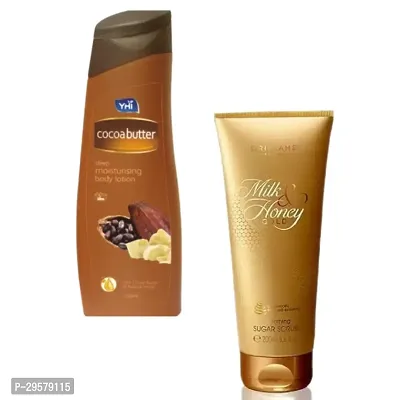 YHI Cocoa Butter Body Lotion Oriflame Sweden milk and honey gold smoothing sugar scrub 200 ml combo