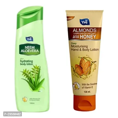 Neem Aloe Vera Skin Hydrating Hand  Body Lotion  Almonds with Honey Deep Moisturising Hand  Body Lotion Combo-thumb0