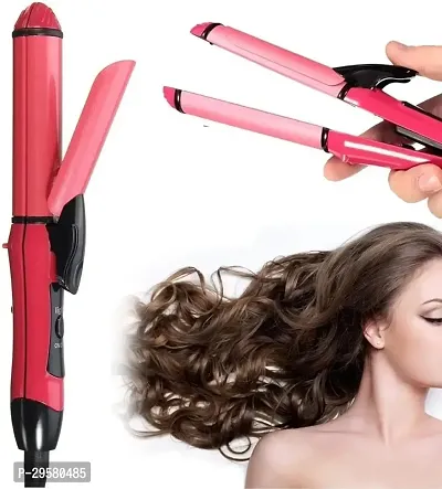 2 in 1 Hair Straightener and Curler (Pink)(Straightenercurler for women  men)-thumb0