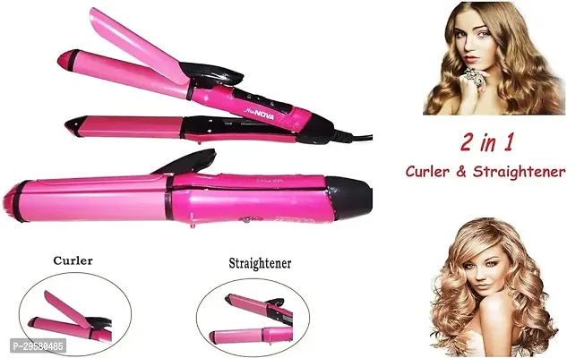 2 in 1 Hair Straightener and Curler (Pink)(Straightenercurler for women  men)-thumb2