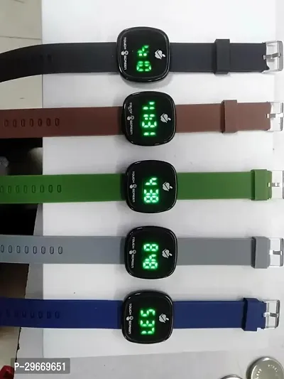 Fiber Touch Led Watch Pack of 1 Assorted Color-thumb0