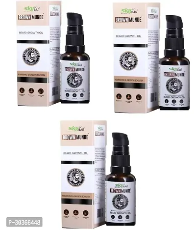 MART BROWN MUNDE BEARD OIL FOR LONG  SHINY BEARD FAST GROW OIL PACK OF (30ml x 1) Hair Oil  (30 ml) pack of 3-thumb0