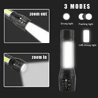 Led Flashlight Rechargeable USB Mini Torch Light, Ultra Brightest Small Flash Light Handheld Pocket Compact Portable Tiny Lamp with COB Side Lantern, High Powered Tactical Travel Flashlight-thumb2