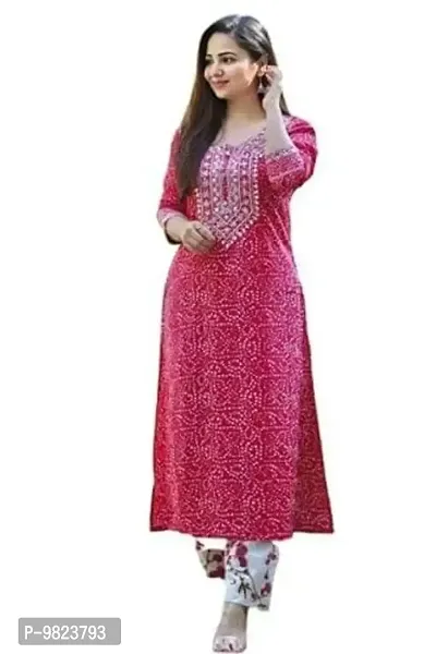 Stylish Fancy Rayon Kurta With Bottom Wear Set For Women