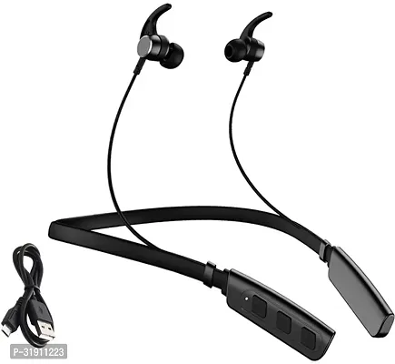 WeRock B235 Wireless Neckband with Mic Powerful Stereo Sound Quality BT Headset W7 Bluetooth Headset (Black, In the Ear)-thumb0