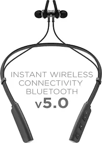 Wireless Neckband with Mic Powerful Stereo Sound Quality BT Headset  (Black, In the Ear)-thumb1