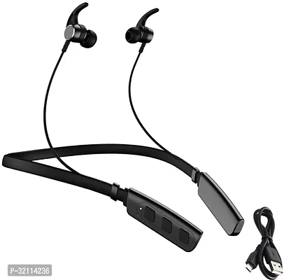 Wireless Neckband with Mic Powerful Stereo Sound Quality BT Headset  (Black, In the Ear)-thumb0