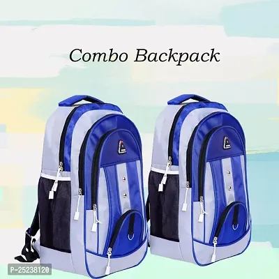 Combo set of 2 38L Large Laptop Backpack With 3 Compartments Polyester Trendy Waterproof Travel Backpack