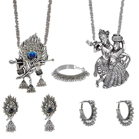 Radha Krishan Set ,Earring And Krishan Flute